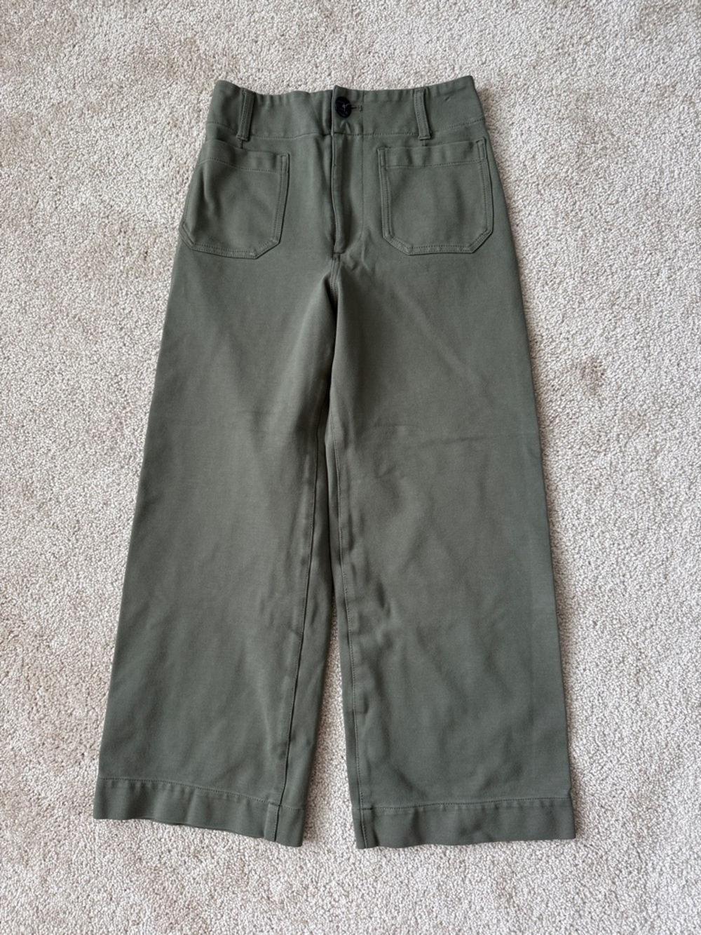 Anthropologie Maeve The Collette Wide Leg Pointe Crop Pants Green - Picture 2 of 9